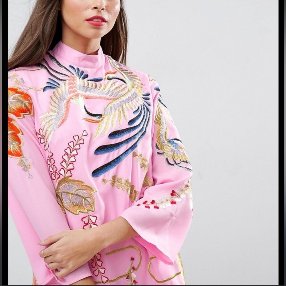 Embroidered Tunic Shift Tunic Mini Dress